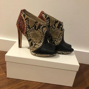 BCBG snake effect ankle boots
